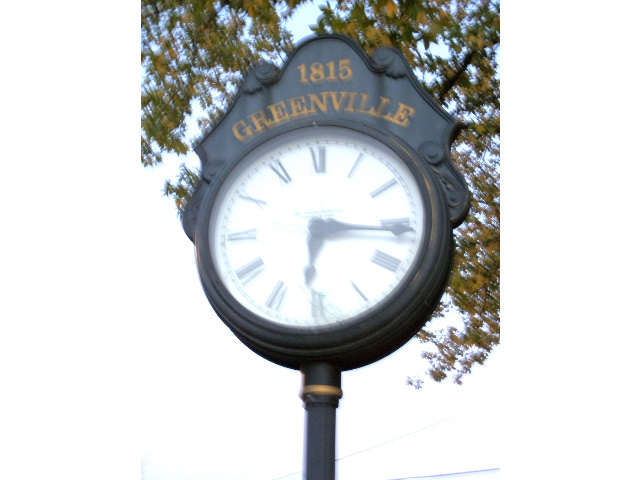 Greenville, IL: This clock is on one side of the courthouse, main square