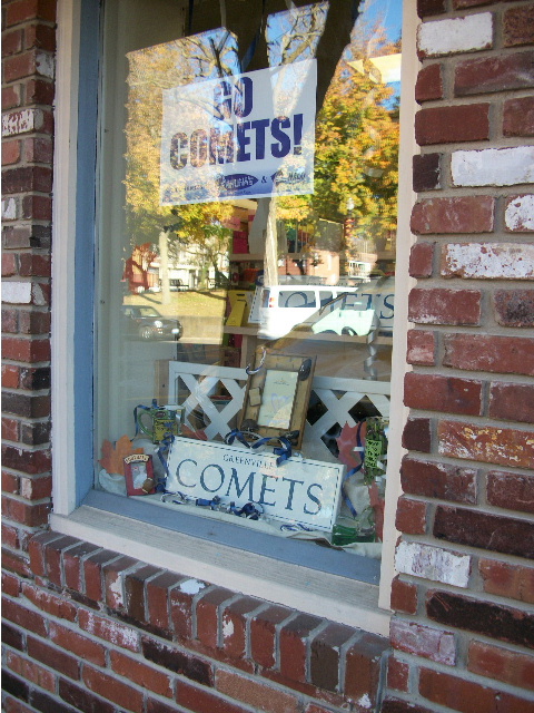 Greenville, IL: Go Comets is in the windows of the local stores for the local team