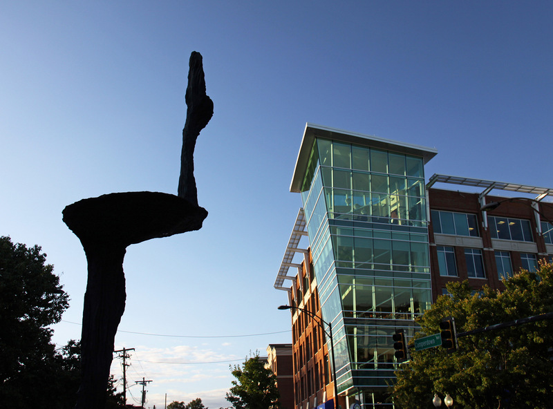 Greenville, SC : Falls, Lake, Falls Sculpture in Downtown Greenville at ...