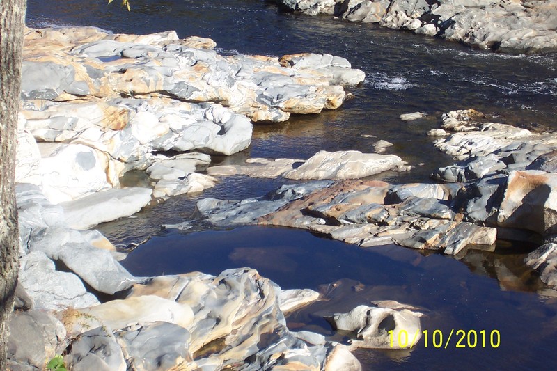 Shelburne Falls, MA: Looking down on "Uncle Luther's Glacial Pot Holes" he researched them