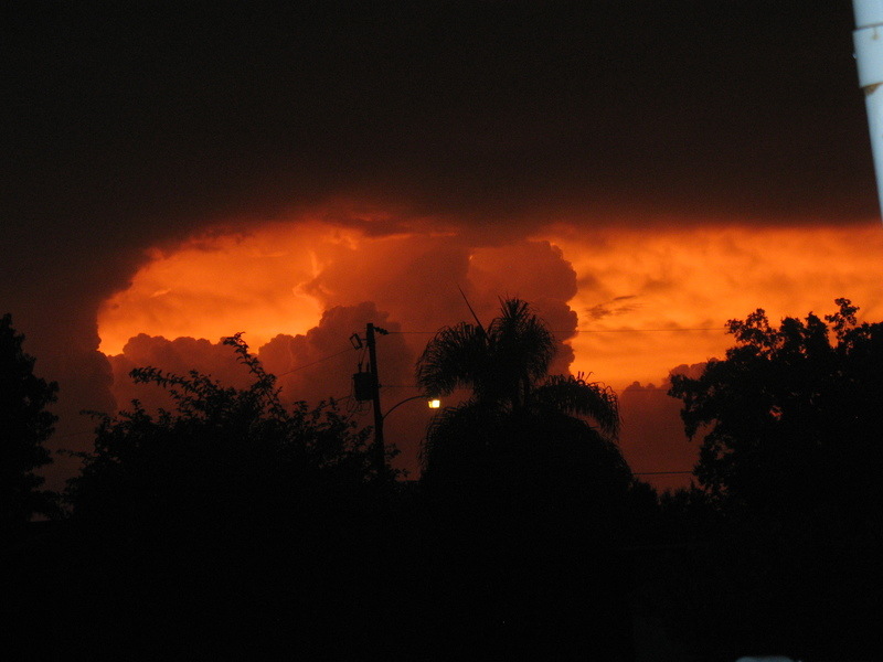 Port Charlotte, FL: End of storm, at sunset. Taken from my backyard.