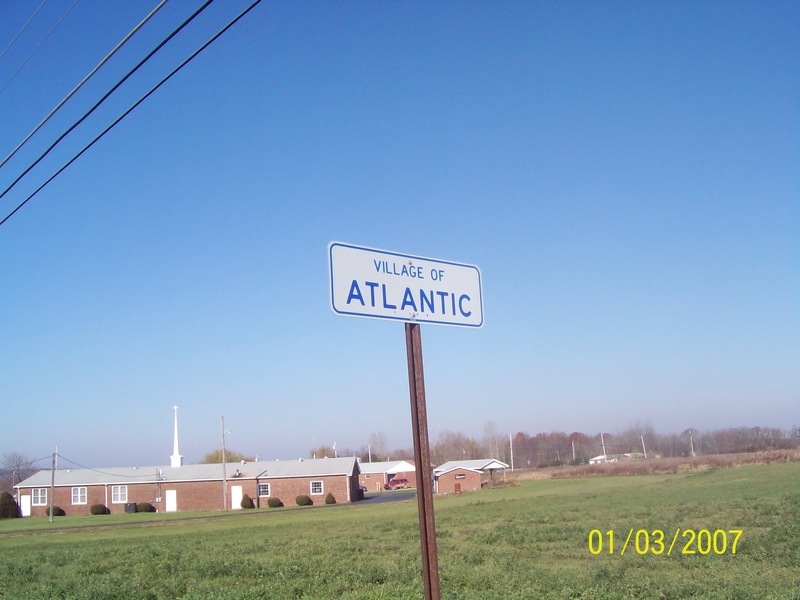 Atlantic, PA : Village Boundary with Atlantic Church in the Background ...