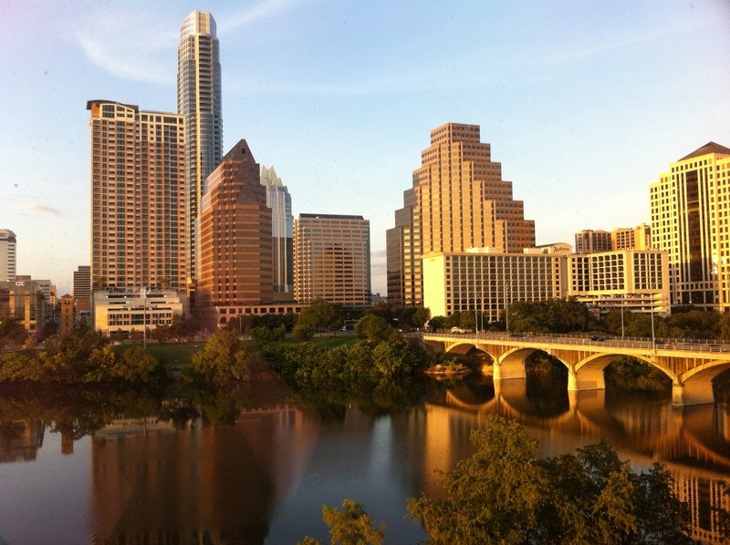 Austin, TX: View of Austin from the South side of the river