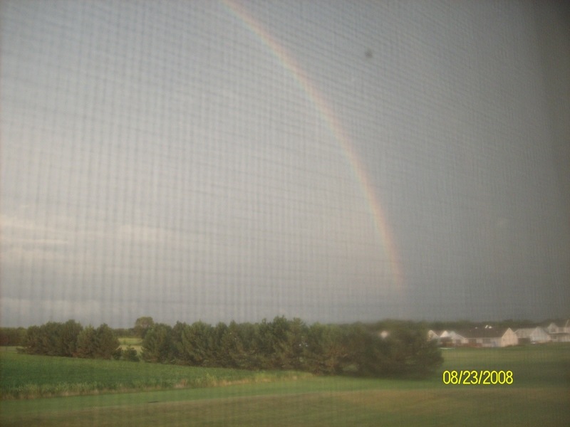 Hemlock, MI: Rainbow seen behind Northgate apartments in Hemlock.