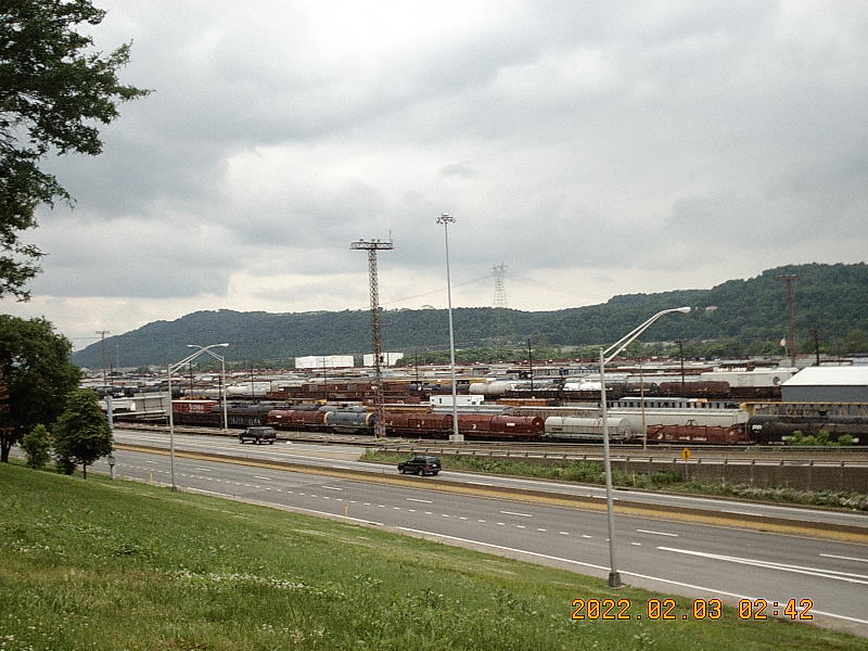 Freedom, PA: View of Route 65 and railway yards from 4th Avenue