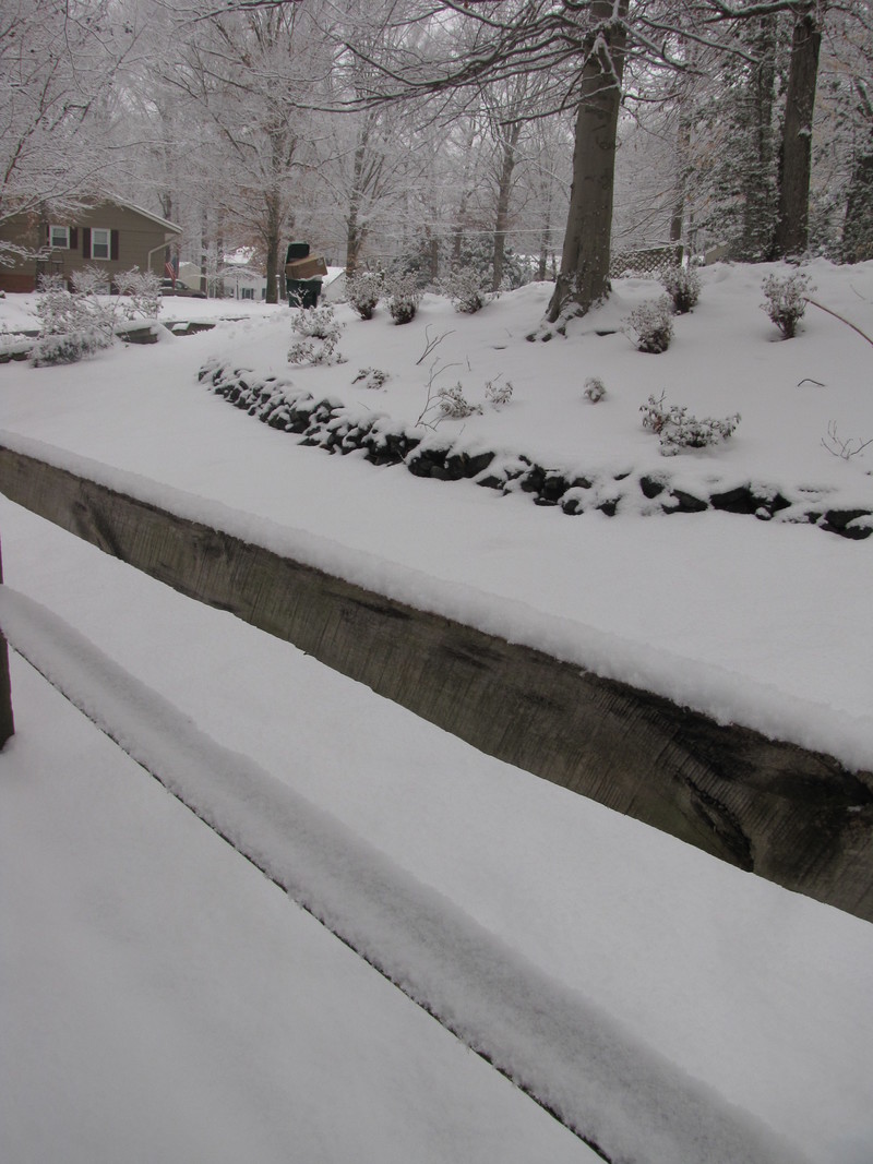 Aquia Harbour, VA: Fence near the driving range in snow