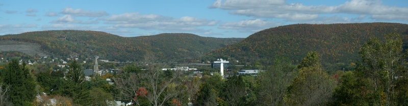 Corning, NY: panorama - The City and Valley of Corning, New York, October 2010