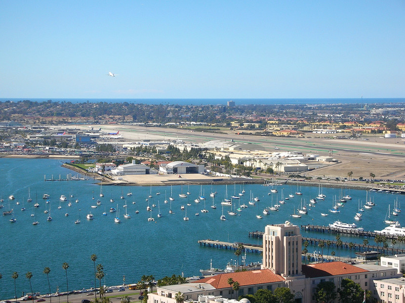 San Diego, CA: San Diego_Airport_County Administration Building_Bay_Ocean_Airplane