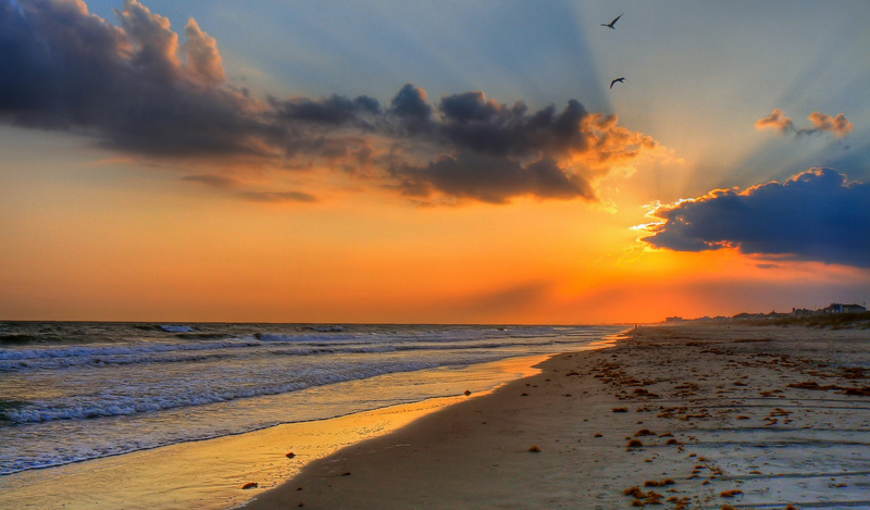 Atlantic Beach, NC: High Dynamic Range picture of sunset from Atlantic Beach, NC