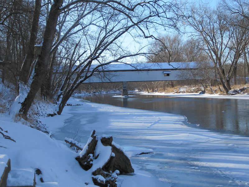 Noblesville, IN: Potter's Bridge & White River in the Winter