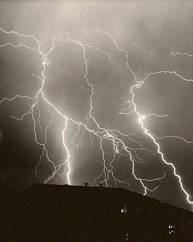 Table Rock, WY: Lightning over Table Rock Village