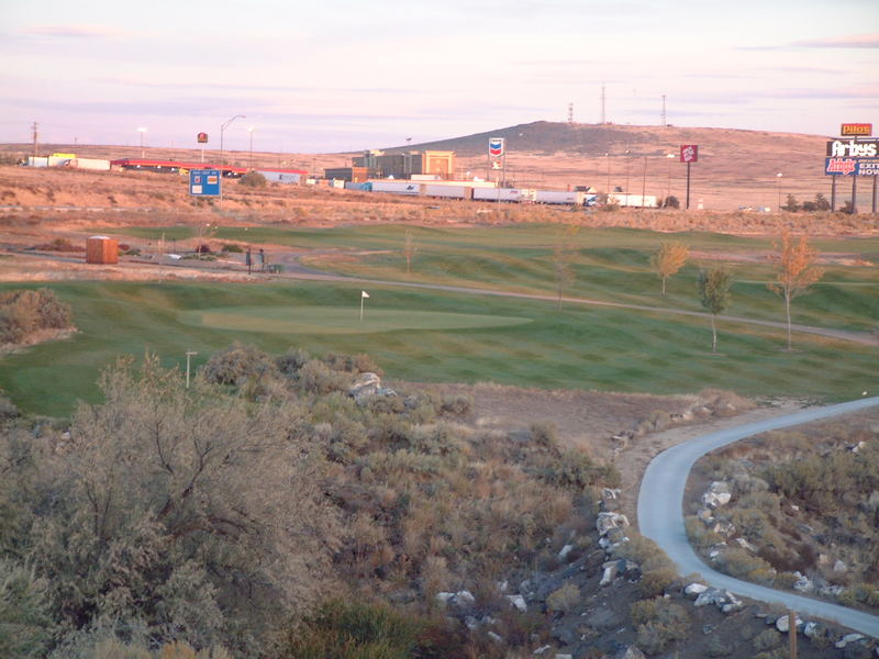 Mountain Home, ID: Fourteenth Hole(shot across the canyon) at Desert Canyon Golf Course)