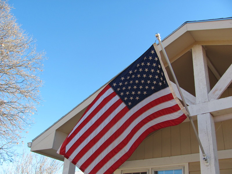 Mount Hope, KS: Old Glory flies everyday at my sister's house