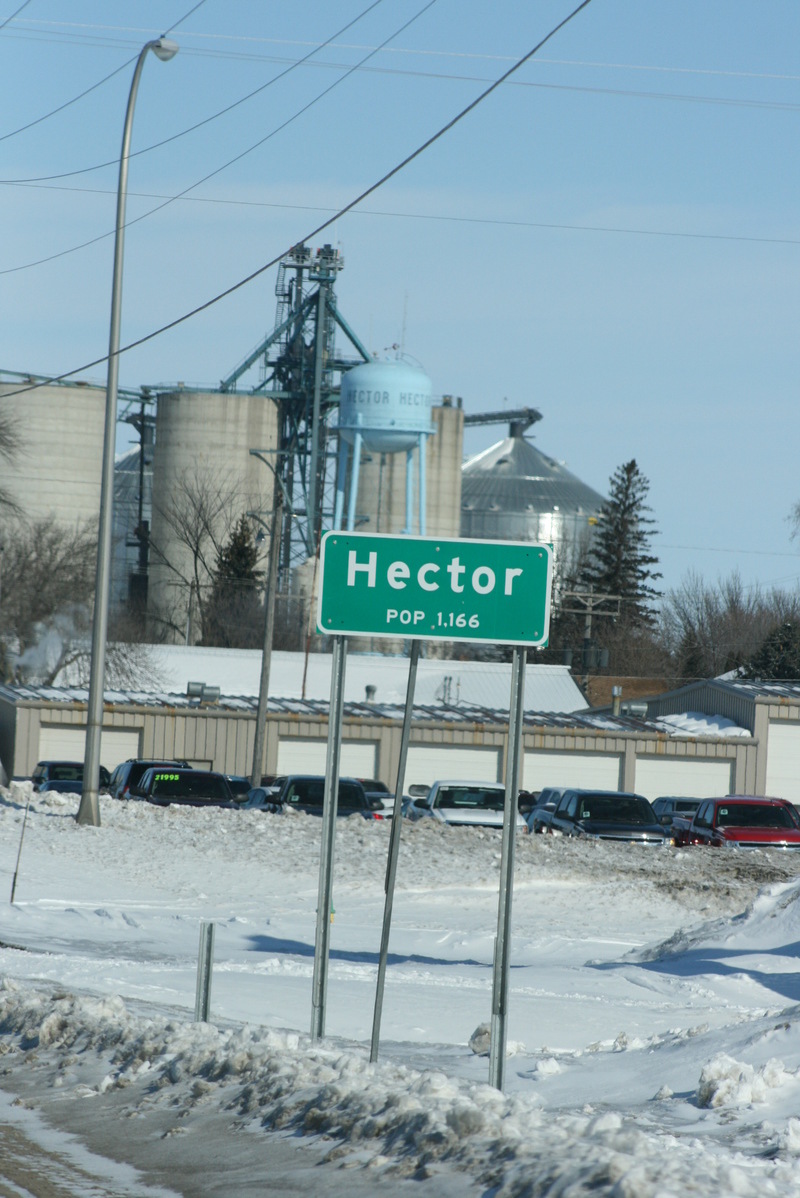 Hector, MN: Westbound City Limit Sign off Hwy 212