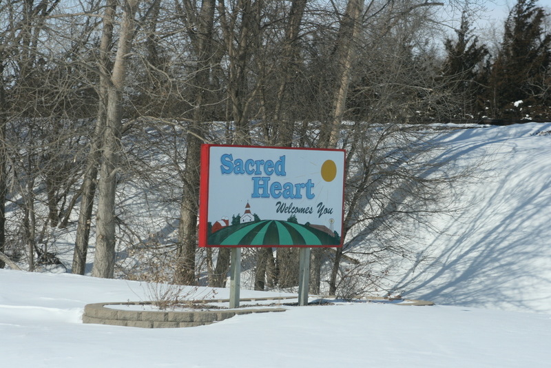 Sacred Heart, MN: Westbound Welcome Sign off Hwy 212