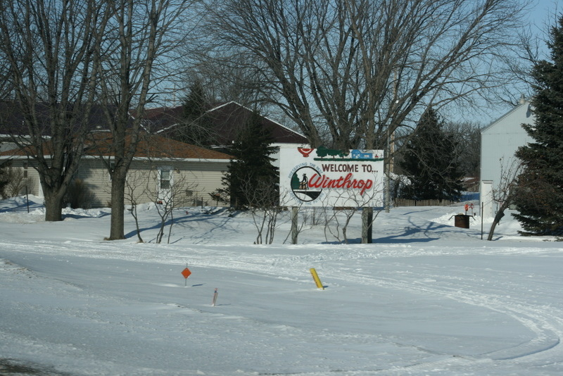 Winthrop, MN: Westbound Welcom Sign off Hwy 19
