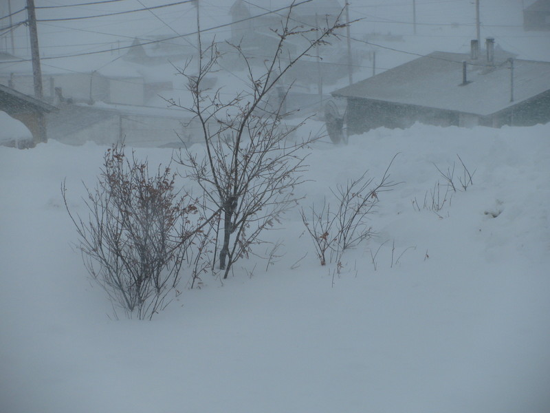 Mountain Village, AK: Snow Storm mid town