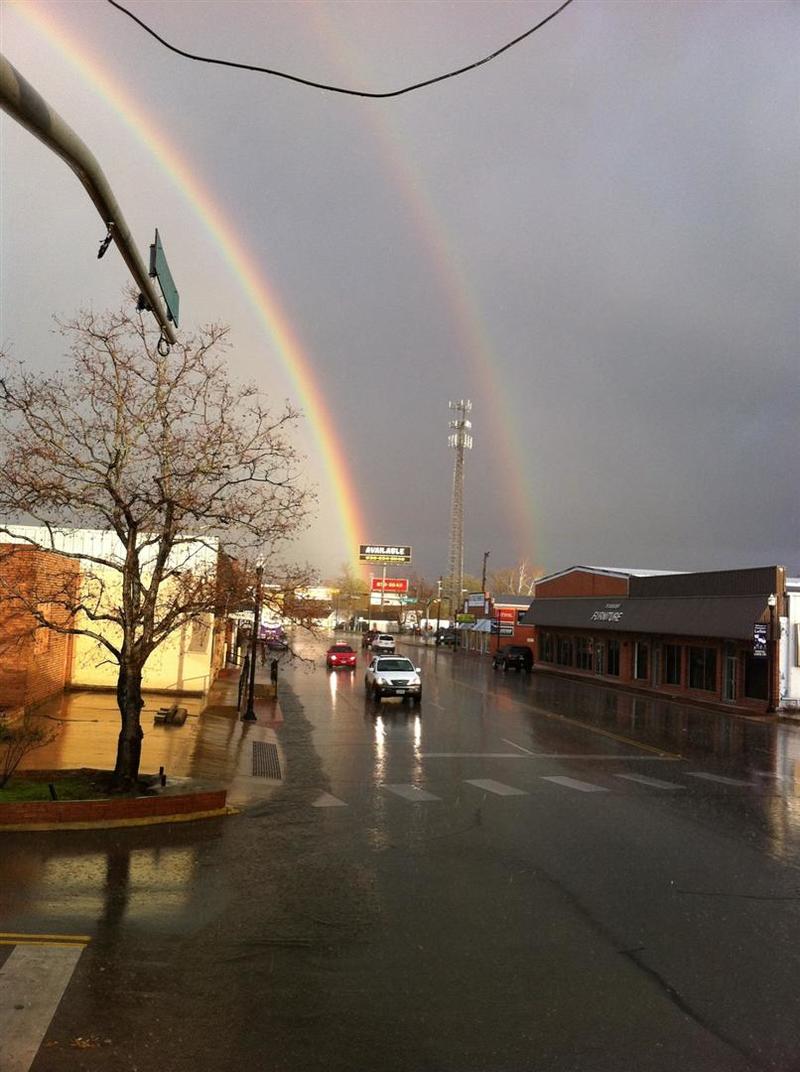 Lufkin, TX: double rainbow taken 3/6/2011 facing south on Frank downtown