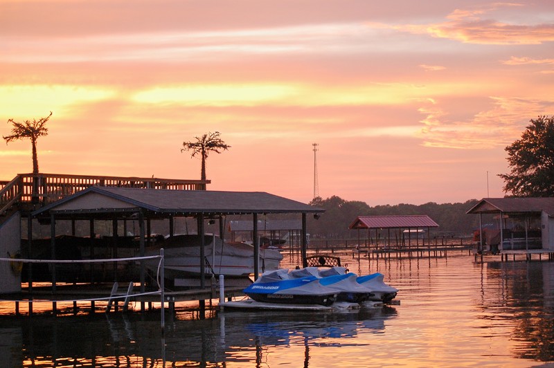 Gun Barrel City, TX: Sunset on Cedar Creek Lake in Gun Barrel City Texas