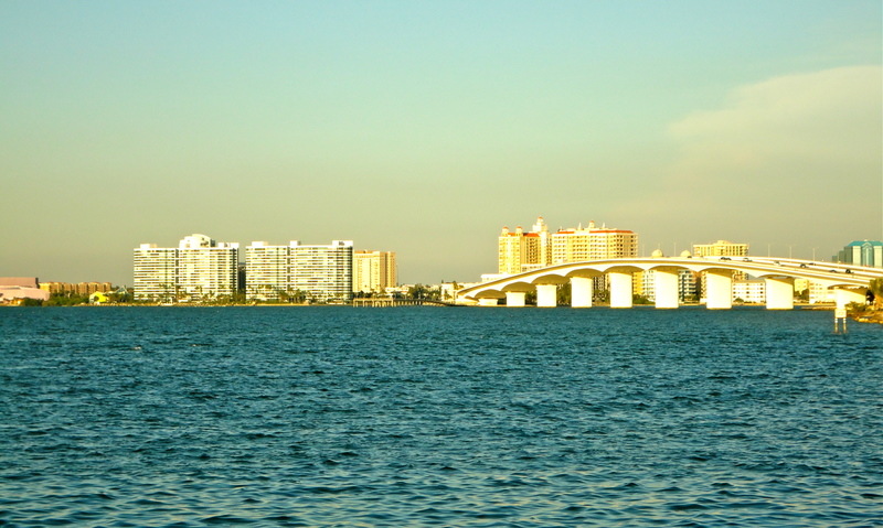 Sarasota, FL: Ringling Bridge with downtown in background