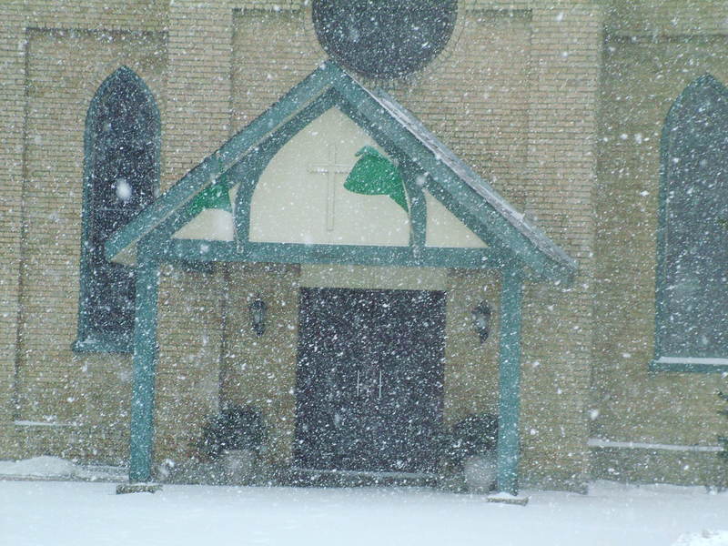 Victoria, MN: Snowy day at St Victoria catholic church