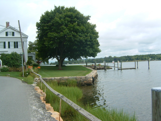 Mystic, CT: Mystic River across from the Seaport take from Gravel Street, Mystic, CT