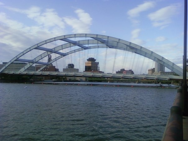 Rochester, NY: a picture of the frederick douglass-susan b anthony bridge over the genesse river