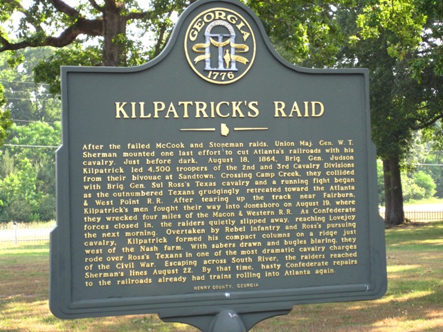 Lovejoy, GA: Kilpatrick's Raid Historic Marker - Nash Farm Battlefield