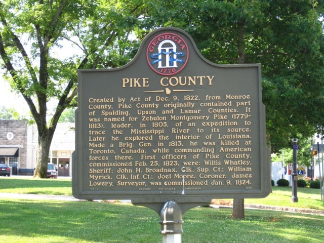 Zebulon, GA: Pike County Historic Marker - Pike County Courthouse - Zebulon, GA