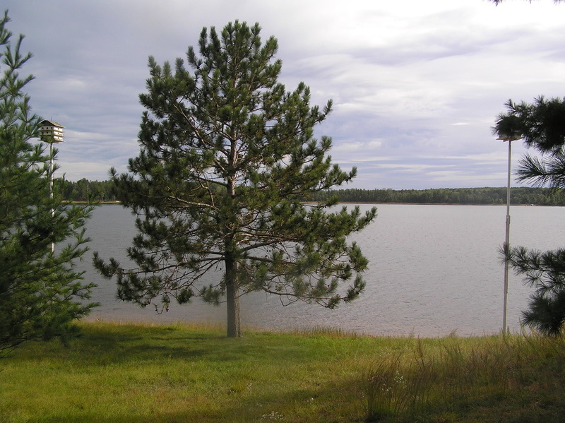 Minong, WI: Bass Lake minong WI. Looking out at the lake from where we spent our vacations from 1956 untill 1972