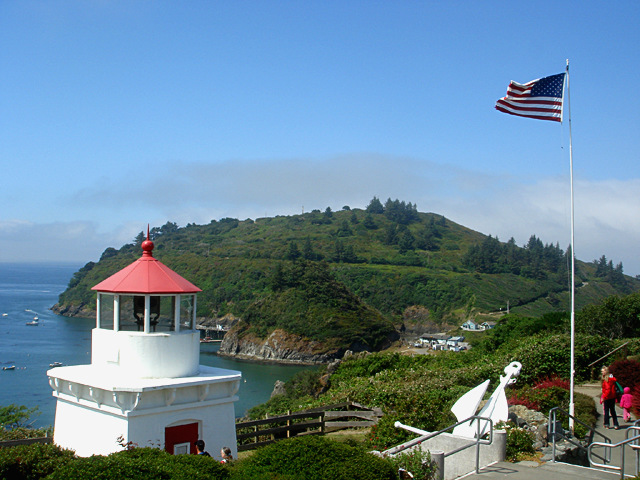Trinidad, CA: Trinidad Memorial Lighthouse above Trinidad Bay California