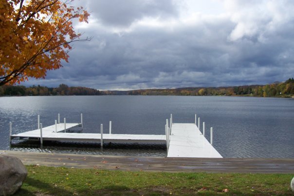 Central Lake, MI: Central Lake, MI, in the fall. Photo is of the village dock and boardwalk.