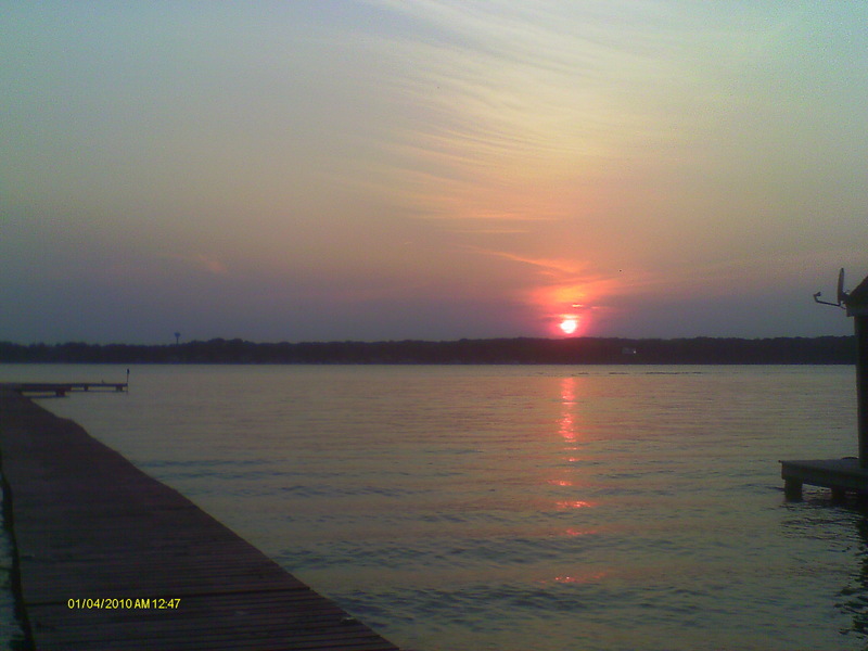Cedar Lake, IN: Cedar Lake at dusk.