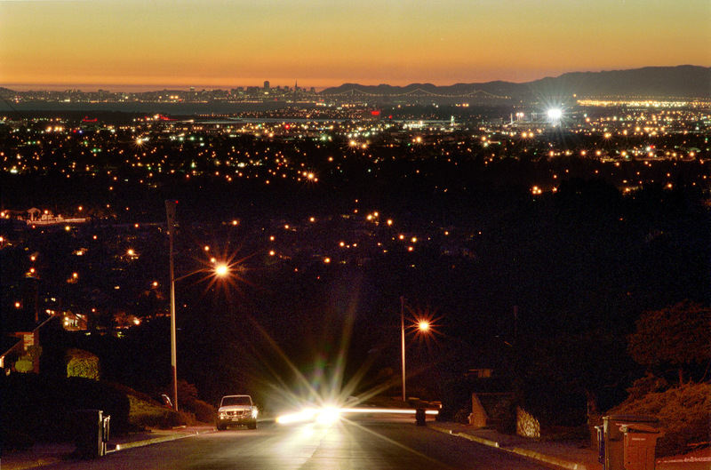 San Leandro, CA: Night View of the San Francisco Bay from San Leandro's Bay-O-Vista - Scenicview Drive