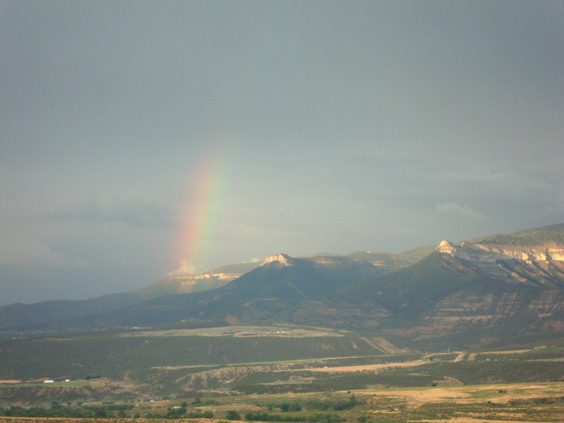 Battlement Mesa, CO: Rainbow over the Battlement Mesa