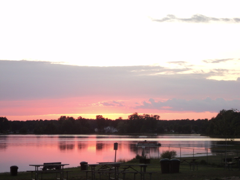 Twin Lake, MI: Sunset at Twin Lake Park