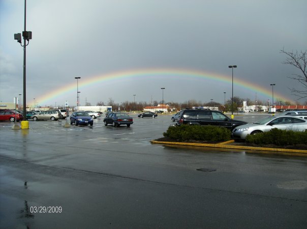 Medina, OH: Rainbow in front of Payless Shoes