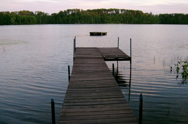 Lake Tomahawk, WI: A dock on Pier Lake in Lake Tomahawk, WI