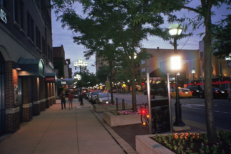 Ann Arbor, MI: Downtown Ann Arbor at night.