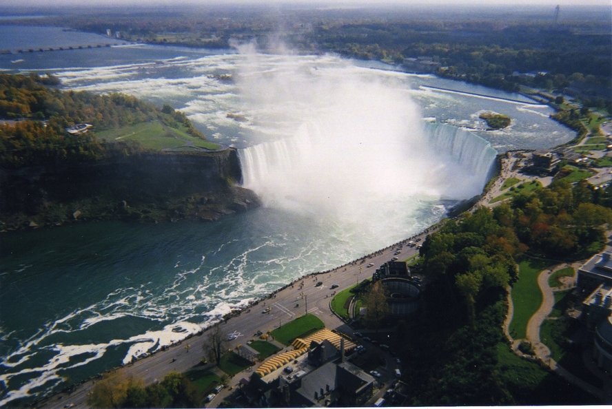 Niagara Falls, NY: A picture of Nigara falls, NY from across the river in Canada.
