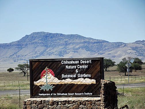 Fort Davis, TX: Chihuahuan Desert Nature Center Entrance a short distance south of Fort Davis