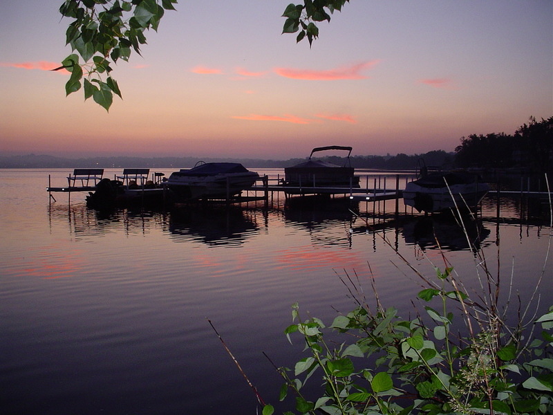 Cadillac, MI: Sunrise from south shore of Lake Cadillac