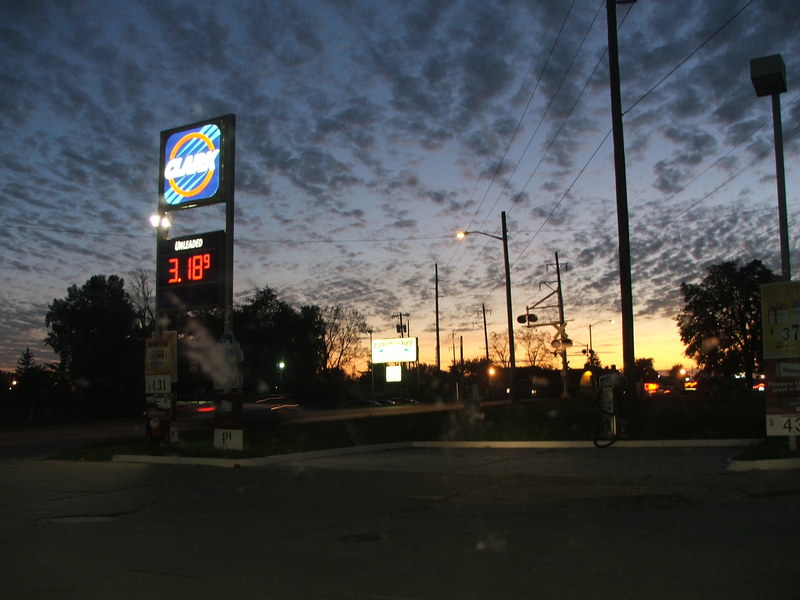 St. Marys, OH: Sunset at the Clark's Station - Monday evening, October 10, 2011
