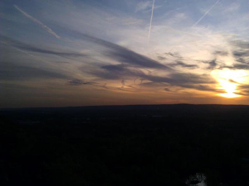 Plainville, CT: sunset from mountain