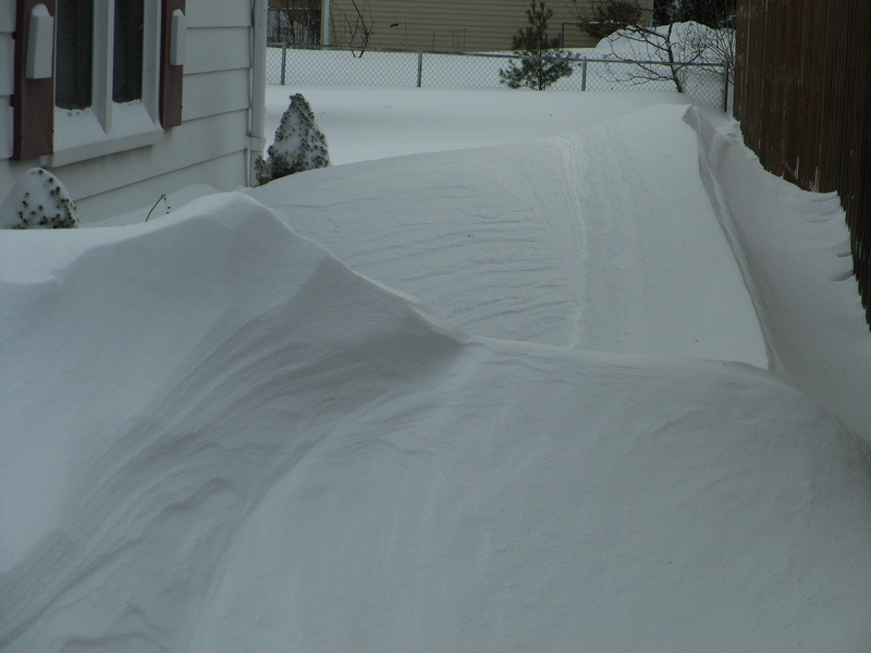 Burbank, IL: Snow drift at house off the corner of 85th and central during last years snow storm