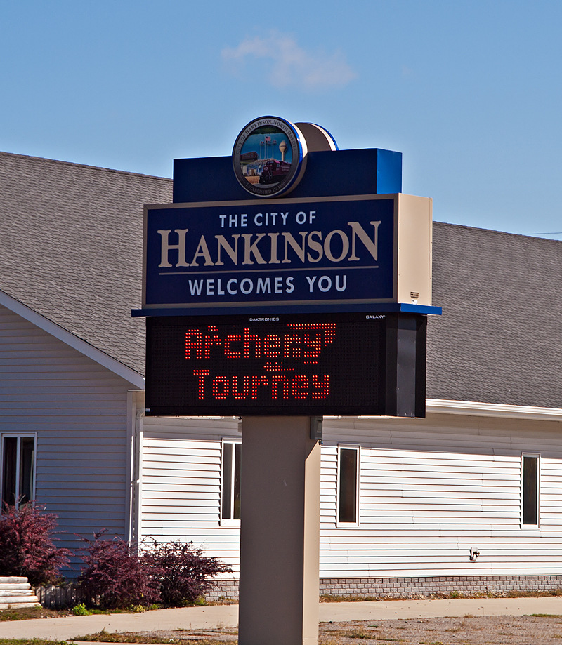 Hankinson, ND: Sign Outside City Hall