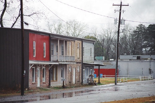 Branchville, SC: Buildings beside depot