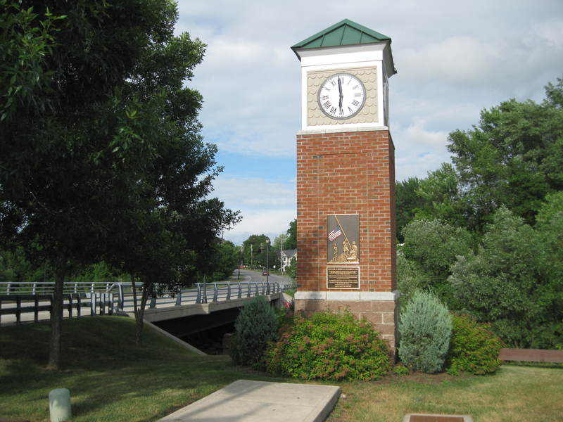 Churchville, NY: Clock Tower in Churchville is dedicated in memory of September 11, 2001