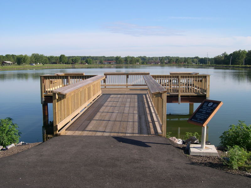Marshfield, WI: Pier on the Upper Pond at Wildwood Park & Zoo