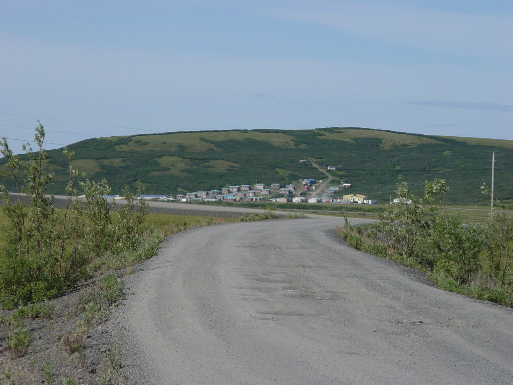Mountain Village, AK: Picture of Mtn. Village from the new airport road